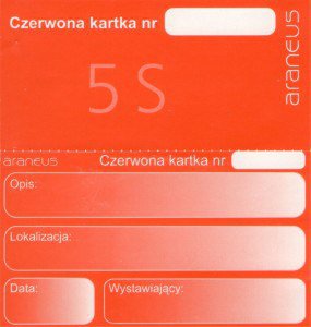 Rys. 1. „Czerwona karta” – narzędzie stosowane w pierwszym kroku programu 5S